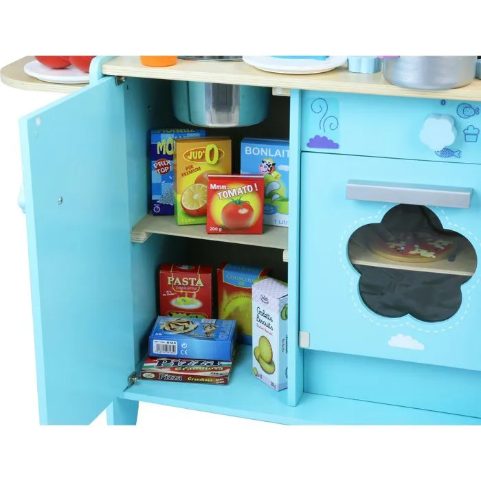 Cuisine dans les nuages - VILAC - Jouet d'imitation - Mixte - Bleu - 3 ans - Enfant - Multicolore - Bois-2