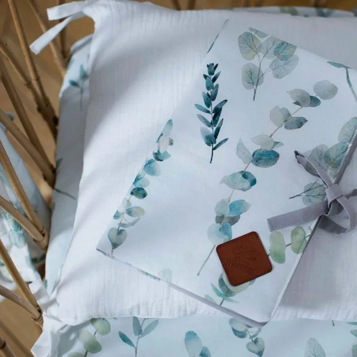 Drap housse couffin ovale - SEVIRA KIDS - Eucalyptus - Coton - Blanc - 30 x 70 cm-3