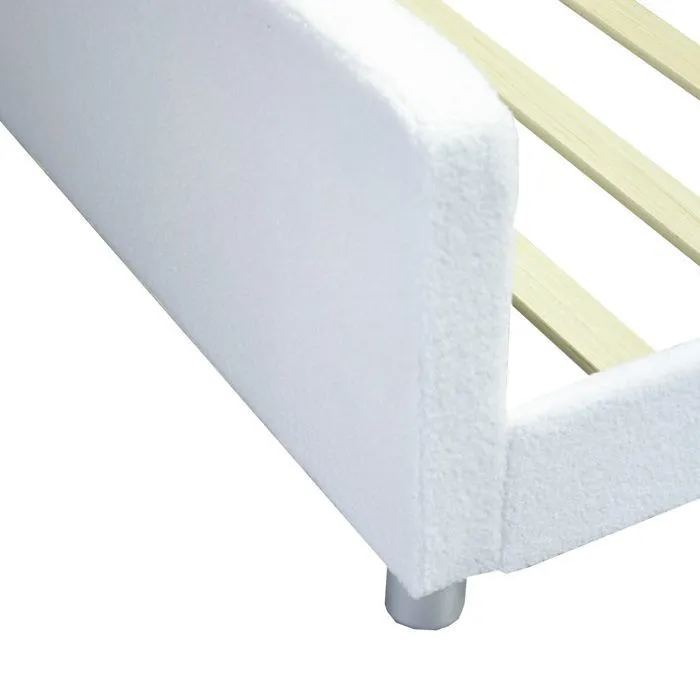 Lit-canapé pour enfants - Blanc - 90x200 - MDF - Velours - 120 kg de charge-4
