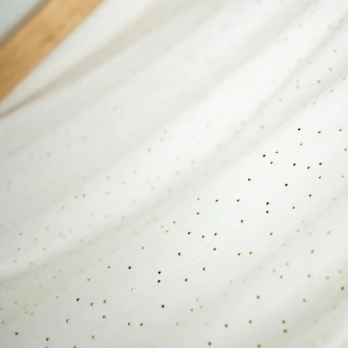 Toile de lit ciel de lit cabane en double gaze pois dorés Blanc à pois or 420 x 140 cm-2