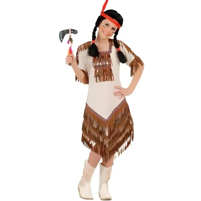 Déguisement Indienne Luxe pour enfant - WIDMANN - Fille - Multicolore - A partir de 11 ans-0