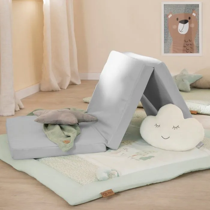 Tapis d'Éveil 100x100 cm - ROBA - Woodland Buddies - 100% Coton - Vert Pastel - Thème Forêt-1