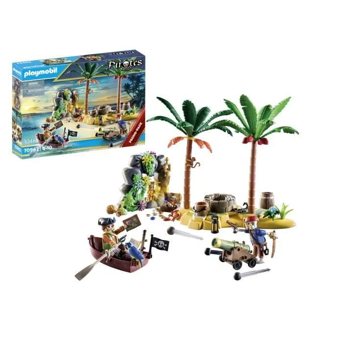 PLAYMOBIL - 70962 - Pirate - Ilôt des pirates - Aventure île au trésor - 104 pièces-2