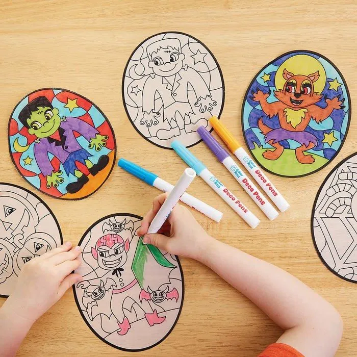 Baker ross - FX285 - Deco Fenetre Halloween a Colorier - Lot de 18, Activite Halloween Enfant ()-3