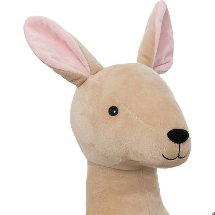 Peluche XL kangourou "Blake" H63cm beige - Atmosphera createur d'interieur - Beige-1
