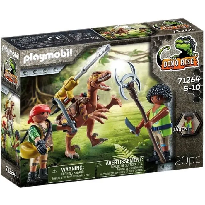 PLAYMOBIL - Dino Rise - Deinonychus et guerriers - Multicolore - 20 pièces - Enfant 5 ans et plus-0