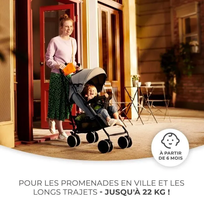 Poussette canne SIESTA - Kinderkraft - Position allongée - Pliable/Compacte - Rose-2