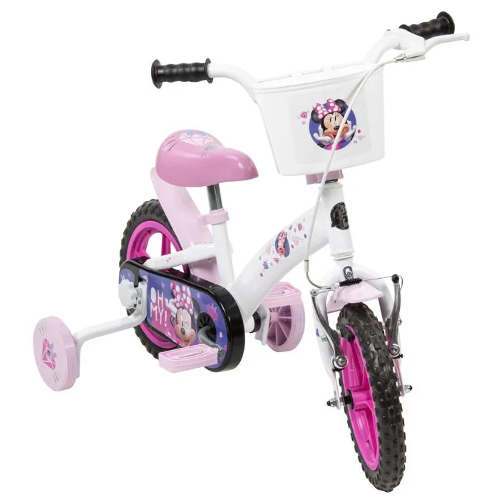 Huffy Disney Minnie Mouse Vélo Fille 12" 3-5 ans Rose & Blanc + Stabilisateurs-1