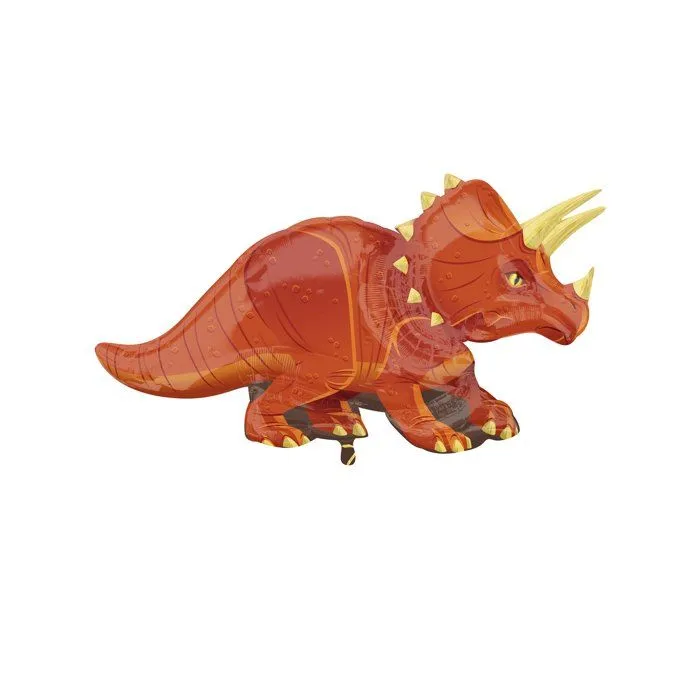 Ballon - Dinosaure - Tricératops - Aluminium - 106 cm - Orange-0