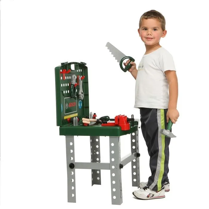 Etabli de bricolage pliable enfant - BOSCH - Klein - 7 pièces - Rouge-3