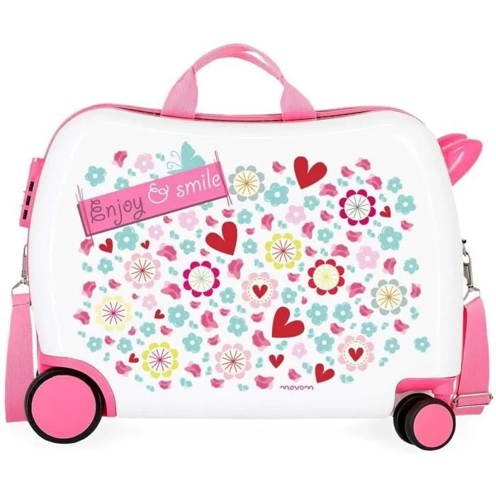 MOVOM Valise Enfant porteur, 2 roues multidirectionnelles Enjoy and Smile - 3729864-0