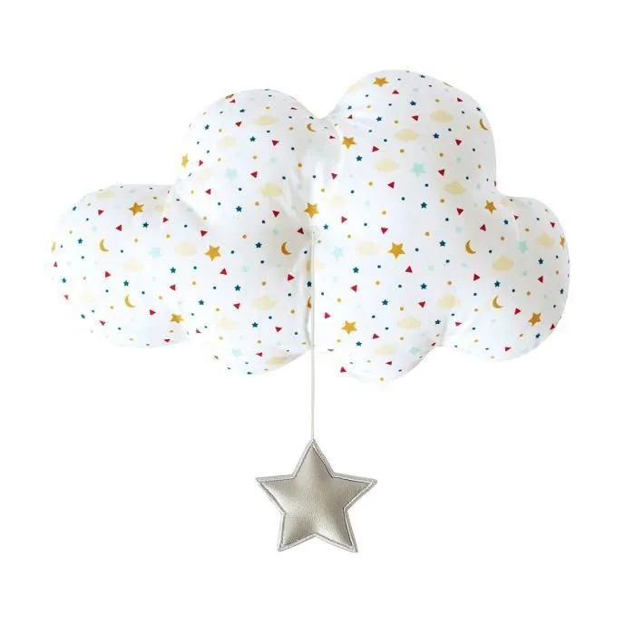 Mobile musical Grand Nuage Etoiles 30cm - TROUSSELIER - Blanc - Mixte - Dès 3 mois-0