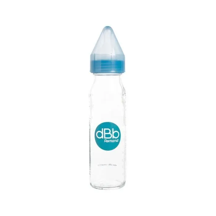 DBB REMOND Biberon Verre 240 Ml "Regul'air" Tétine Non Silicone - System Turquoise - S/Bte-0