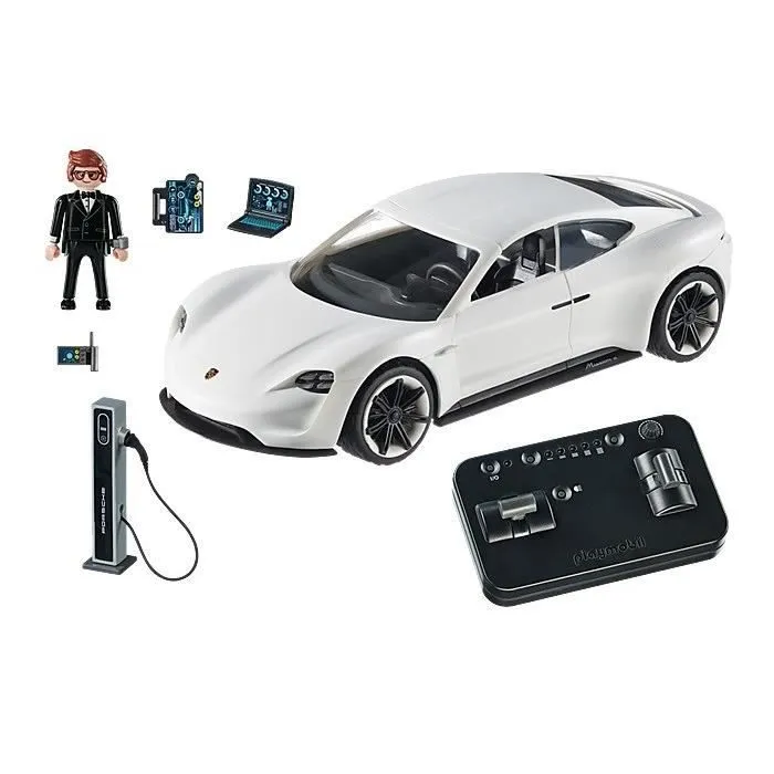 PLAYMOBIL - PLAYMOBIL THE MOVIE Rex Dasher et Porsche Mission E - Voiture radiocommandée pour enfant-2