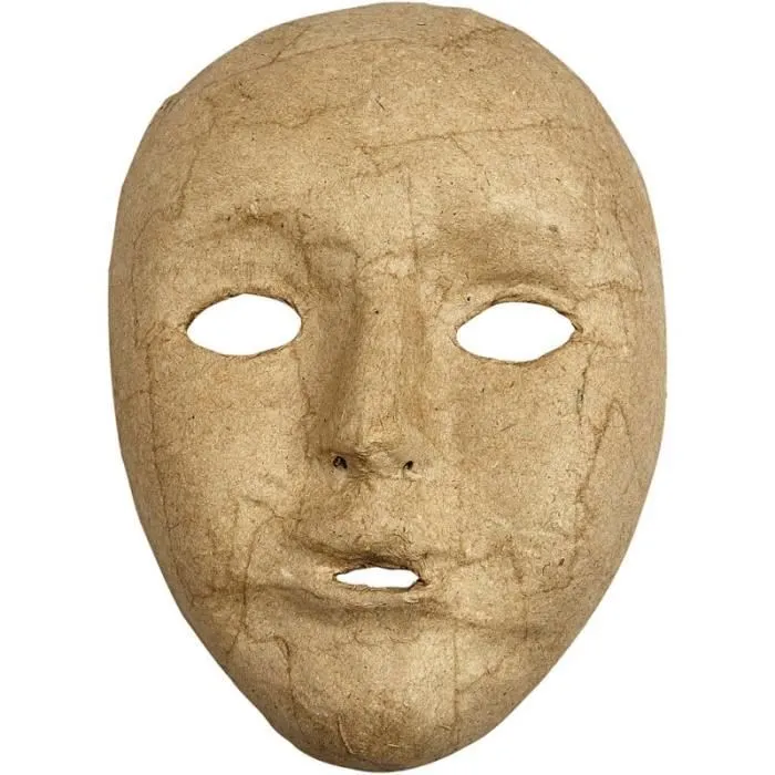Masque visage enfant en papier mâché - 12,5 x 17,5 cm-0