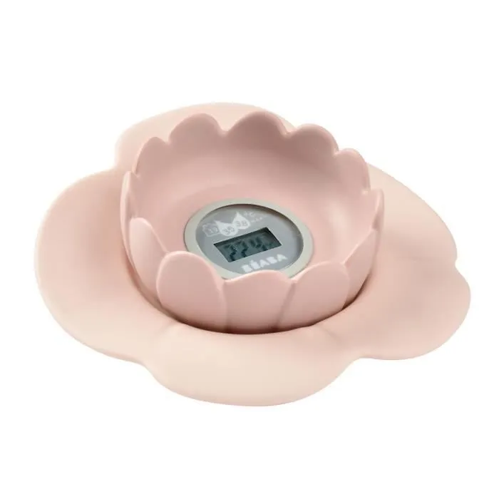 Thermomètre de bain Lotus - BÉABA - Old Pink - Multifonctions - Lecture facile - Forme ludique-1