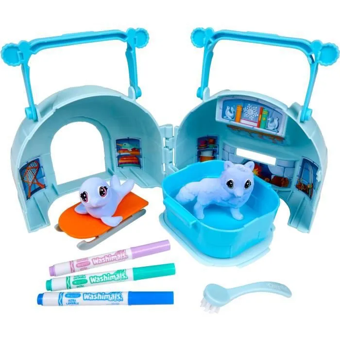 Valisette Washimals Igloo - CRAYOLA - Kit de coloriage lavable pour enfants à partir de 3 ans-5