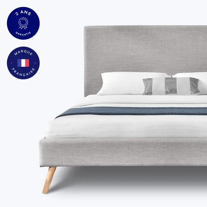 Lit Scandinave gris - HYPNIA - 180 x 200 cm - Contemporain - Design - A lattes-1