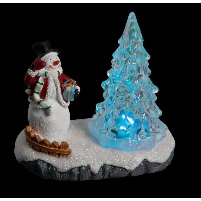 Accessoire pour Village de Noël - Feeric - Père Noël ou Bonhomme de Neige - LED - Multicolore - Piles incluses-3