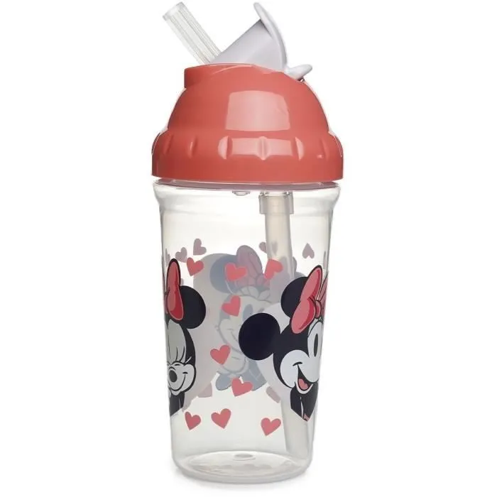 Tasse à paille - THERMOBABY - 295 ml - Anti-fuites - Clip - Minnie-1
