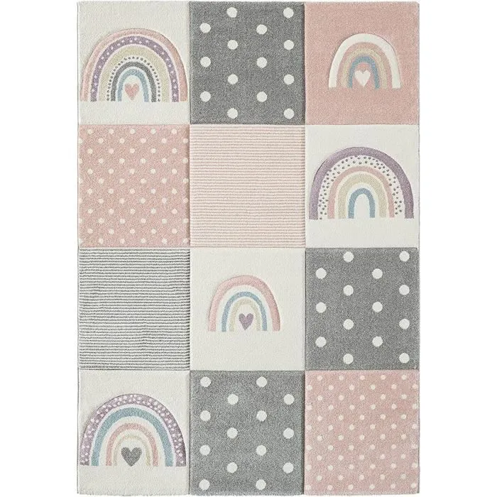 Tapis enfant - Pastel Kids - Rose - 120x170 cm - Rectangle - Intérieur- THE CARPET-3