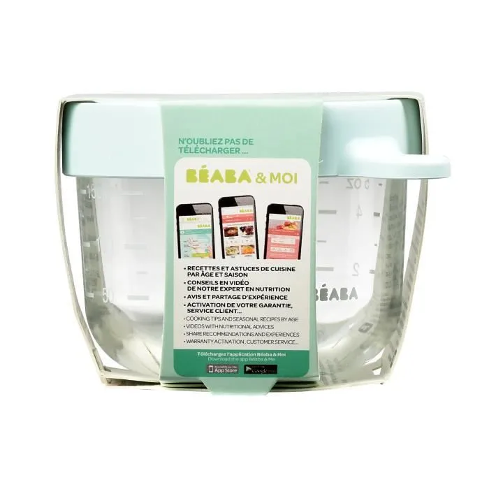 Pots de conservation en verre BEABA - 150 ml - Extra-résistant - Bleu-2
