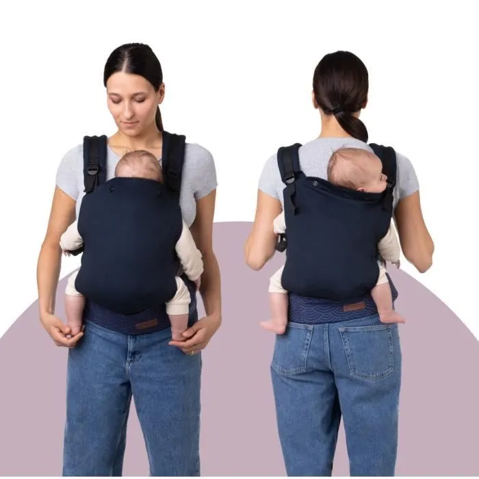 MoMi COLLET Porte-bébé Ergonomique - Jusqu'à 20 kg - Avant/arrière - Hypoallergénique - Bleu marine-1