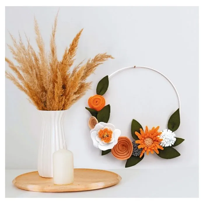 Kit DIY feutrine - Graine Creative - Ma couronne fleurie - 20 cm - Mixte - Décoration fait-maison-1