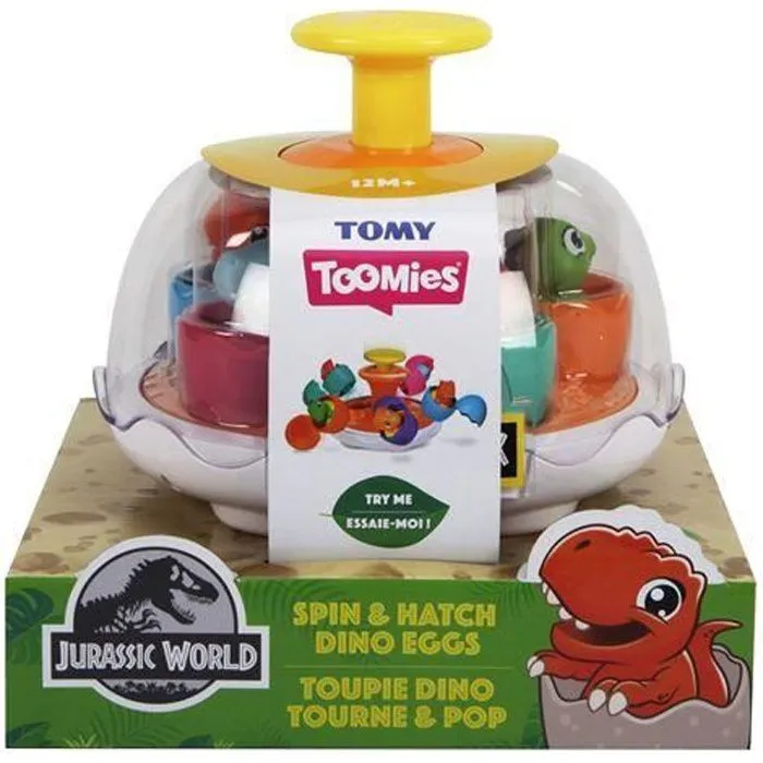 Jeu d éveil Tomy Toupie Dino Tourne et Pop Multicolore-0