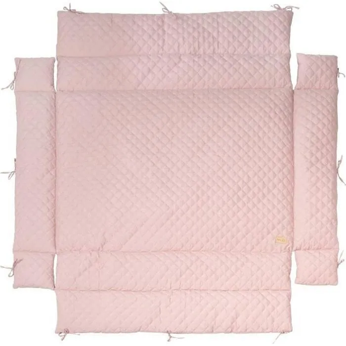 Tapis de Parc Bébé roba Style - Tour de Parc 75 x 100 à 100 x 100 cm - Doux et Hydrofuge - Rose / Mauve-0