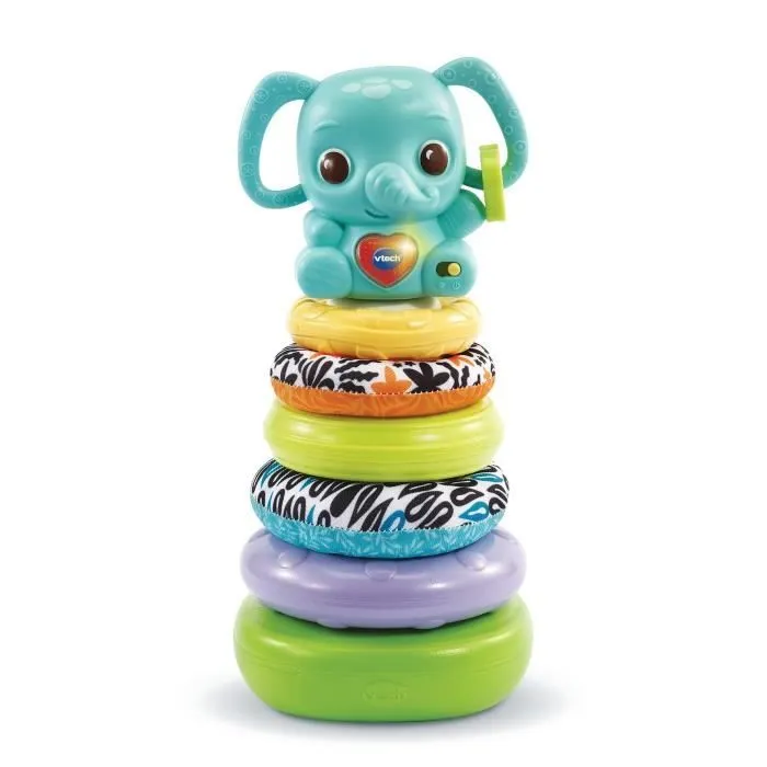 VTECH BABY - Play Green - Nino, Éléphanteau Empilo 3 en 1 (Plastique Bio Sourcé)-0