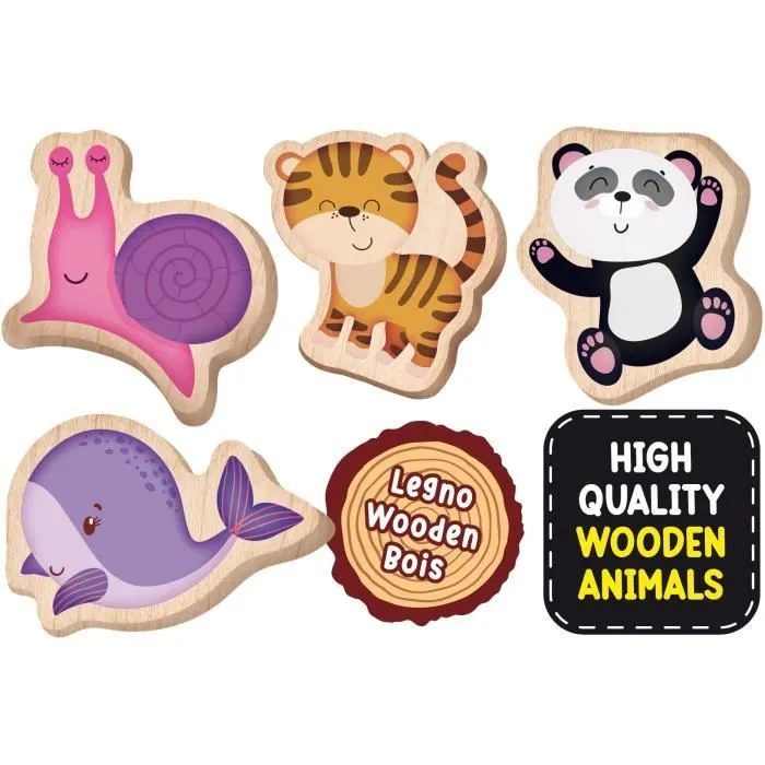 Puzzle animaux - Jeu Montessori - MONTESSORI BOIS - Pièces Texturées, Illustrations Réalistes-2