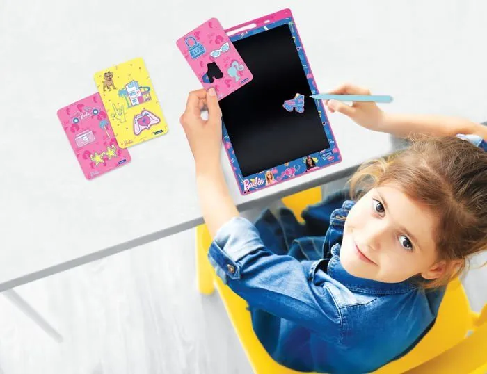 Tablette à Dessins - Lexibook - Barbie - Écran 28cm - Pochoirs Inclus - Multicolore-3