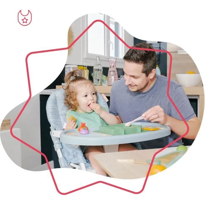 Badabulle Chaise haute pour bébé ultra compacte et légère - Dossier et tablette ajustables, Dès 6 mois-1
