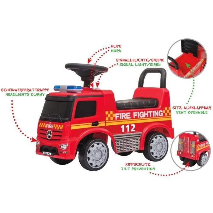 Voiture à pousser Mercedes-Benz Antos pompier pour enfant - Jamara Kids - Multicolore-0