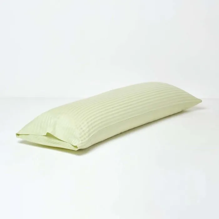 Taie Spécial oreiller de corps en Coton égyptien 330 fils Coloris Vert sauge 50 x 140 cm-2