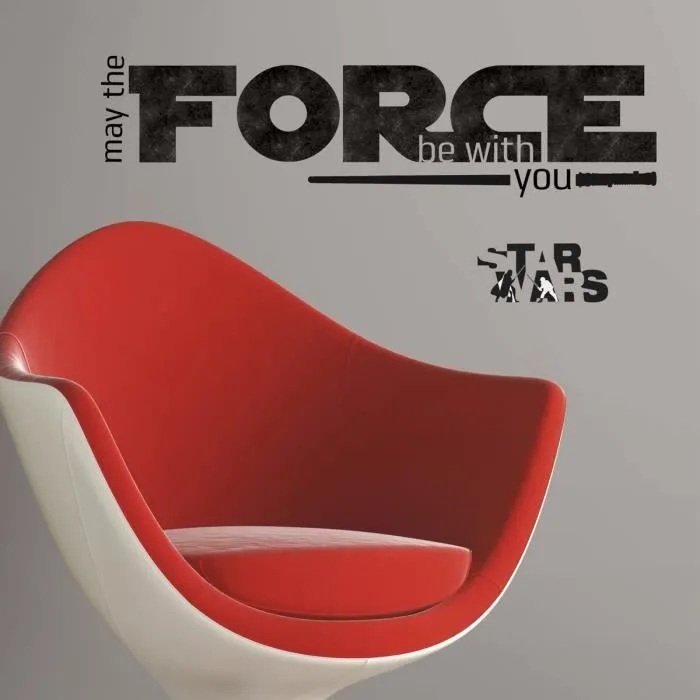 Stickers - Star Wars - May the Force Be With You - Rouge - 89x23cm - Décoration murale-0