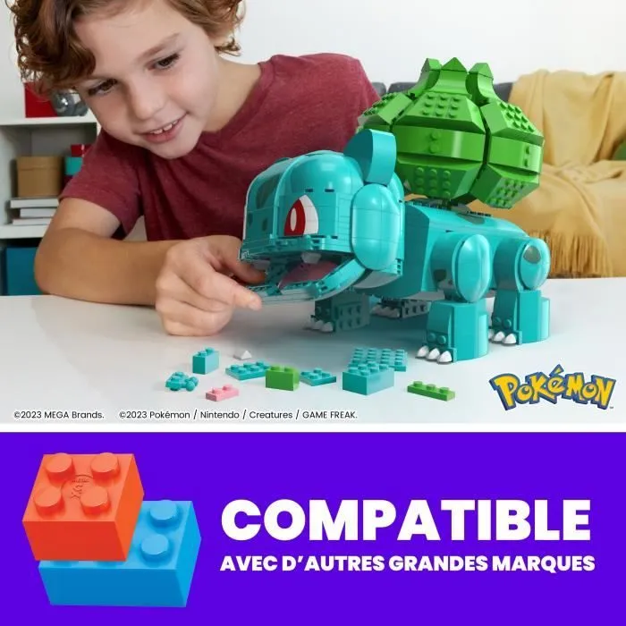 MEGA-Pokémon-Bulbizarre Géant, 1 figurine articulée (355 pcs) HNT96-6