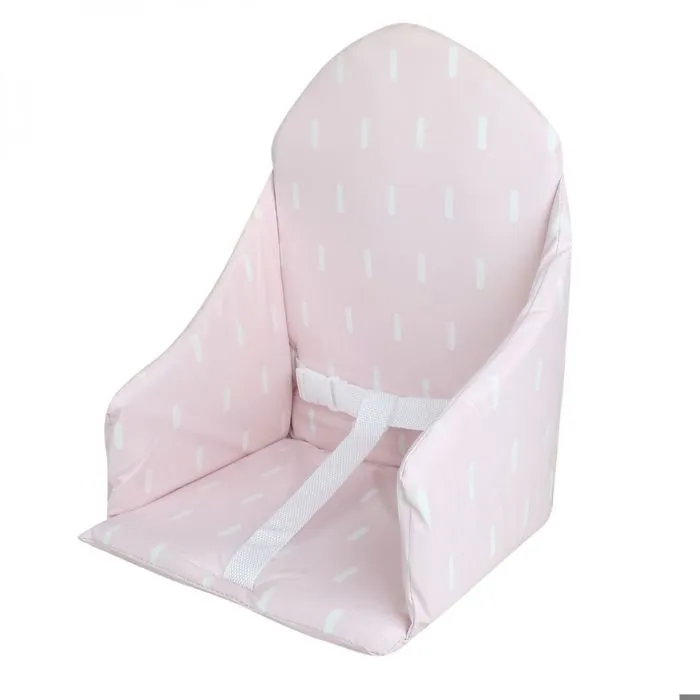 Coussin d'assise universel Miam avec harnais pour chaise haute bébé - Rose trait - Monsieur Bébé-0