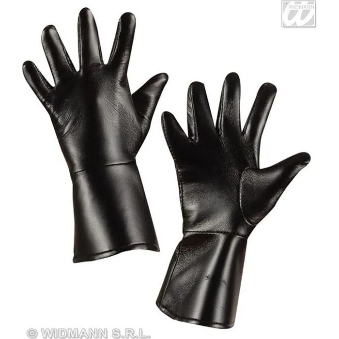 Gants simili cuir noirs enfant - WIDMANN - Pour fille - Intérieur - A partir de 5 ans-0
