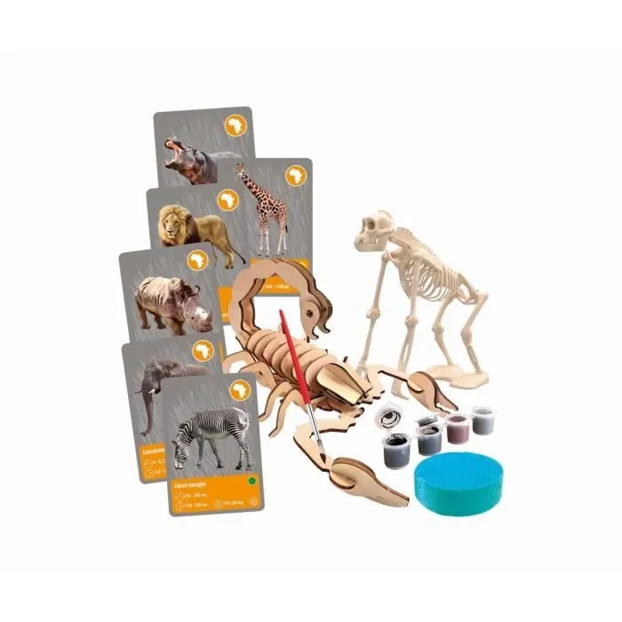 CLEMENTONI - Animaux planète Réalité - Coffret scientifique - Experiences scientifiques et activités virutelles - Moules, peintures,-4