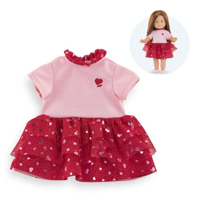 Robe Pétales de Cœurs - COROLLE - Robe pour poupée de 36 cm - Rouge - 4 ans - Enfant - Fille-0