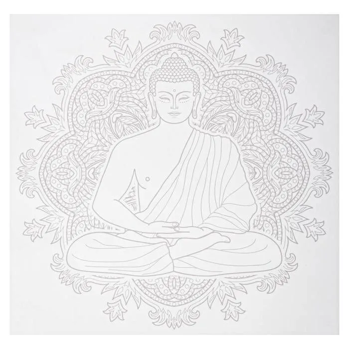 Sticker Déco "Bouddha" 40x40cm Gris-0