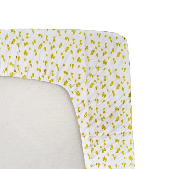 Drap housse Jersey enfant imprimé savane Jaune 60x120 cm-0