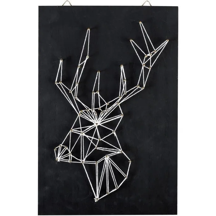 Tableau - Graine Creative - Tête de cerf - 20 x 30 cm - Noir - Rectangulaire - Contemporain-1