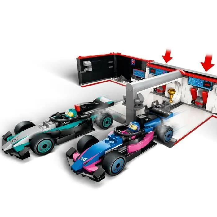 LEGO City 60444 Garage de F1 et voitures Mercedes-AMG et Alpine Jeu pour garçon dès 7 ans-3