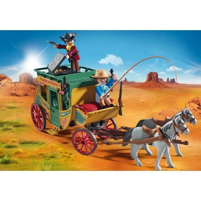 PLAYMOBIL Western Diligence du Far-West avec deux personnages et leurs bagages - Mixte - A partir de 4 ans-3