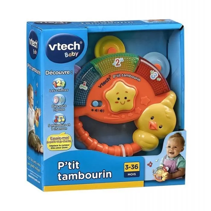 VTECH BABY - Hochet Musical P'tit Tambourin-1