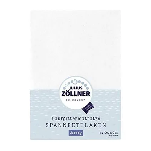 Drap-housse en jersey pour matelas de parc - Julius Zöllner - Blanc - 68x90 à 100x100 cm-0