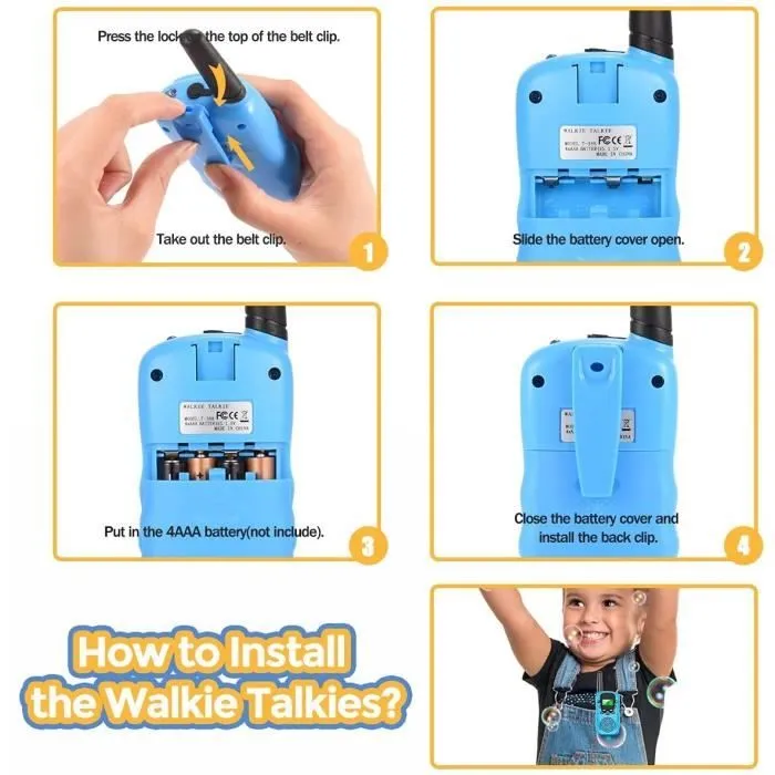 Talkie Walkie Enfants, Jouet Garcon 3 4 5 6 Ans Cadeau Garçon 3-12 Ans Jeu Exterieur Enfant Jardin Jouets pour Enfants Anniversaire-2